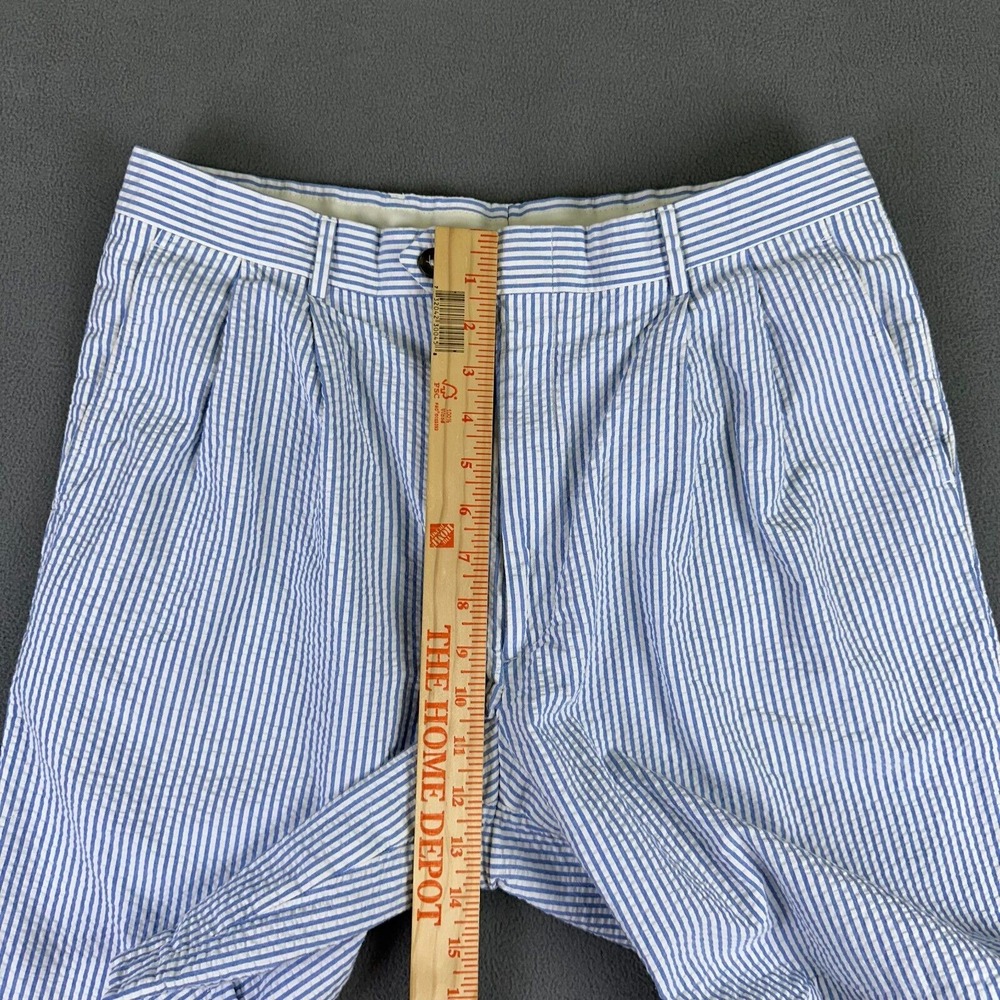 Berle‎ Shorts Mens 34 Regular Blue Hickory Seersucker Pleated Prep Trad Outdoor - Picture 8 of 9